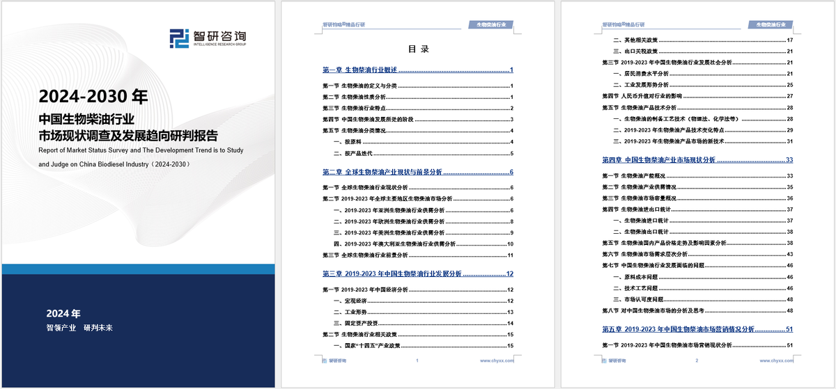 智研咨詢發布:2024年生物柴油行業市場深度分析及發展前景研究報告